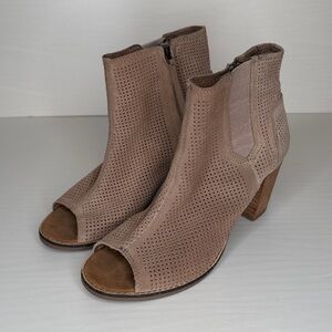 TOMS Suede Peep Toe Booties